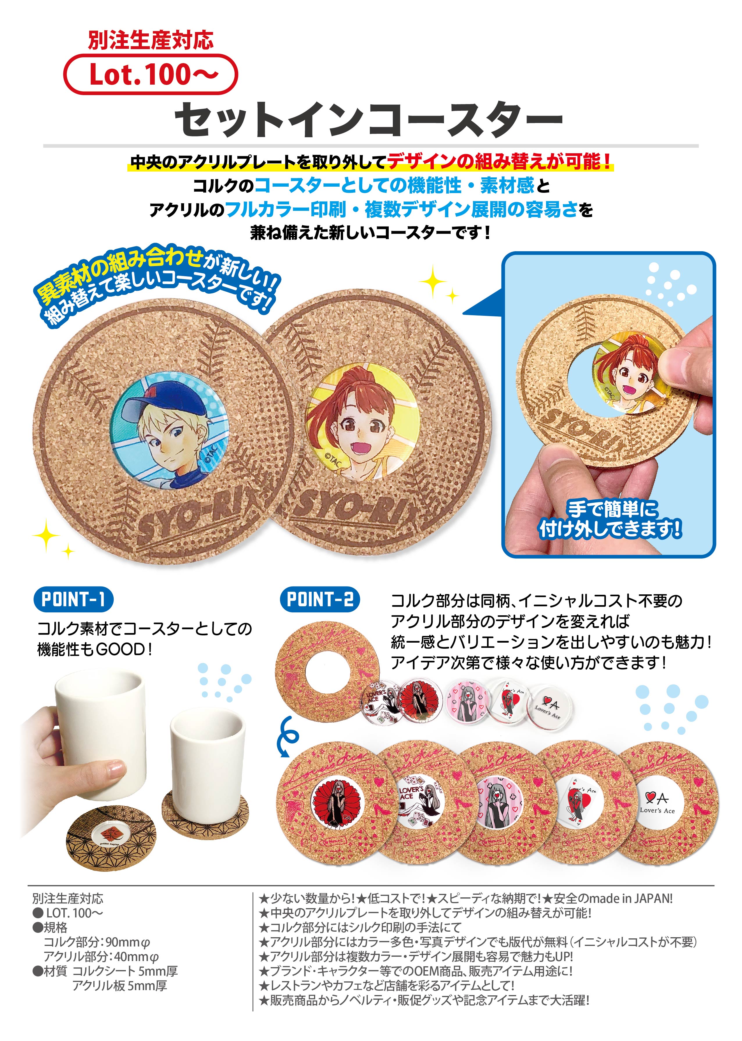 セットインコースター | コルクシリーズ | オリジナルグッズ